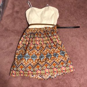 Strapless summer dress (w/ belt)